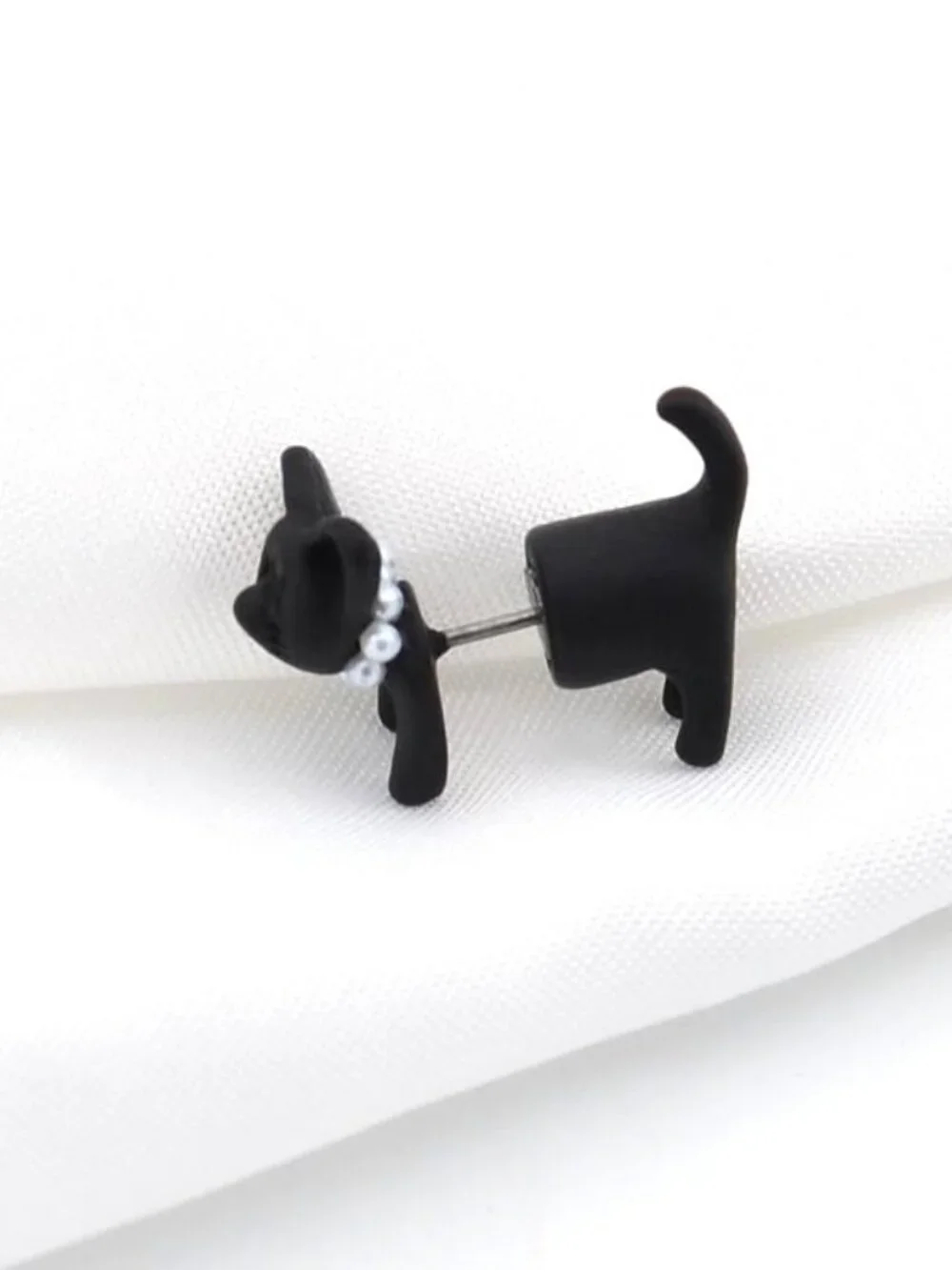 Deb Dee Dee Cutie Black Cat 3D Kitty Earrings Gift Packaged
